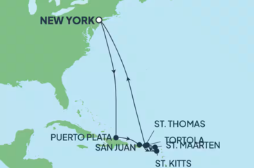 Plavba po Antilách z New Yorku na Norwegian Bliss