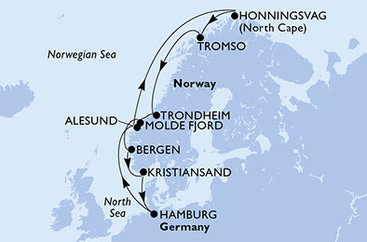 Z Hamburku na Nordkapp na MSC Preziosa